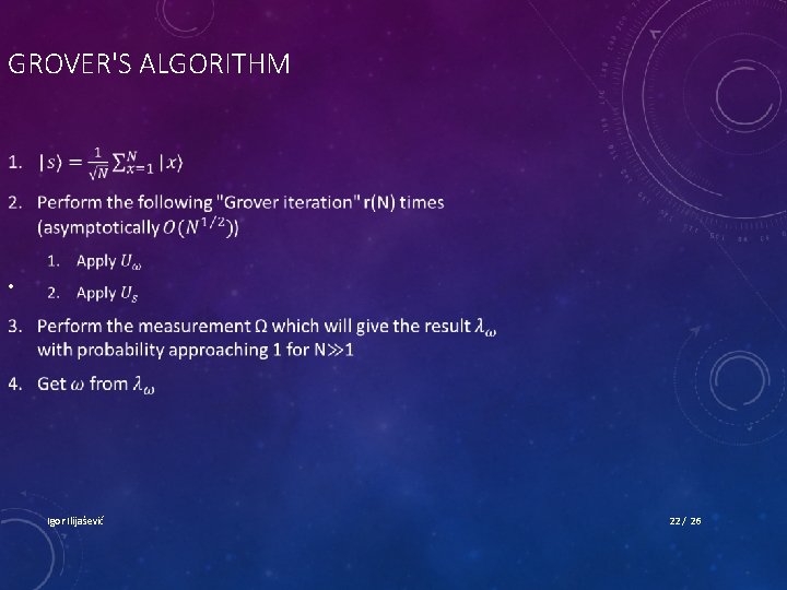 GROVER'S ALGORITHM • Igor Ilijašević 22 / 26 