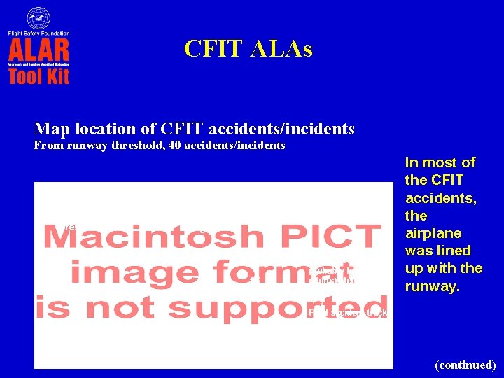 CFIT ALAs Map location of CFIT accidents/incidents From runway threshold, 40 accidents/incidents Runway threshold