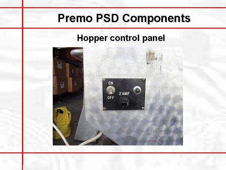 Premo PSD Components Hopper control panel 
