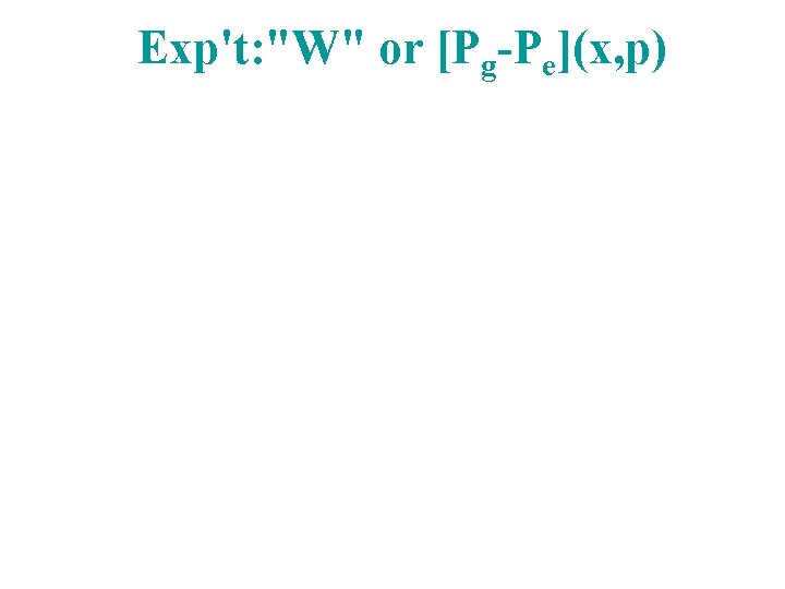 Exp't: "W" or [Pg-Pe](x, p) 