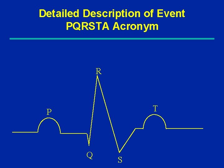Detailed Description of Event PQRSTA Acronym R T P Q S 