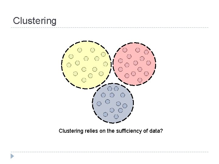 Clustering relies on the sufficiency of data? 