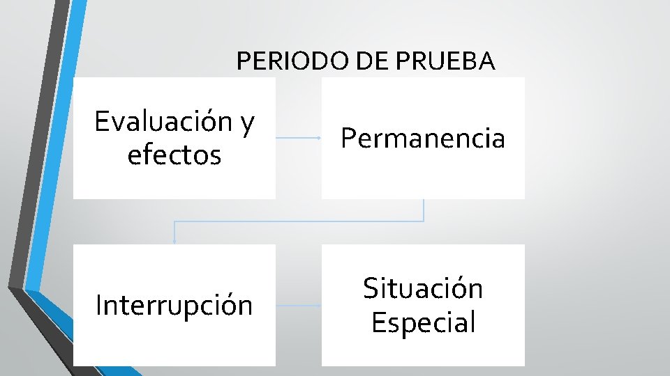 PERIODO DE PRUEBA Evaluación y efectos Permanencia Interrupción Situación Especial 