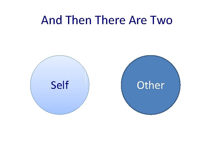 And Then There Are Two Self Other 