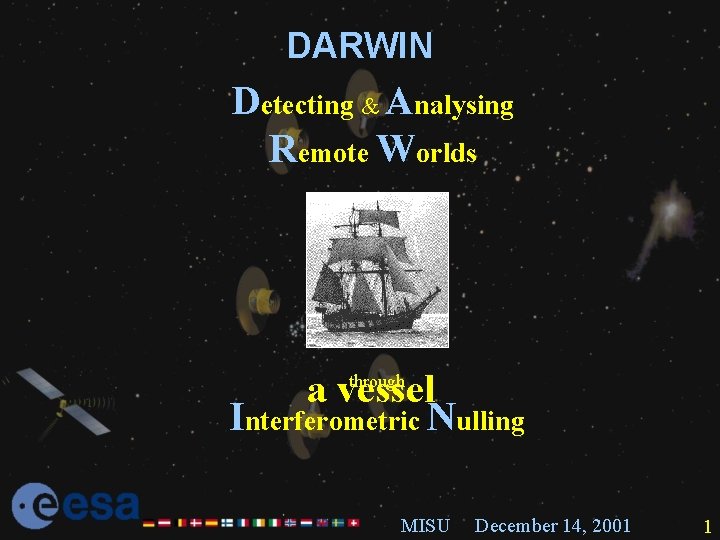 DARWIN Detecting & Analysing Remote Worlds a vessel Interferometric Nulling through MISU December 14,