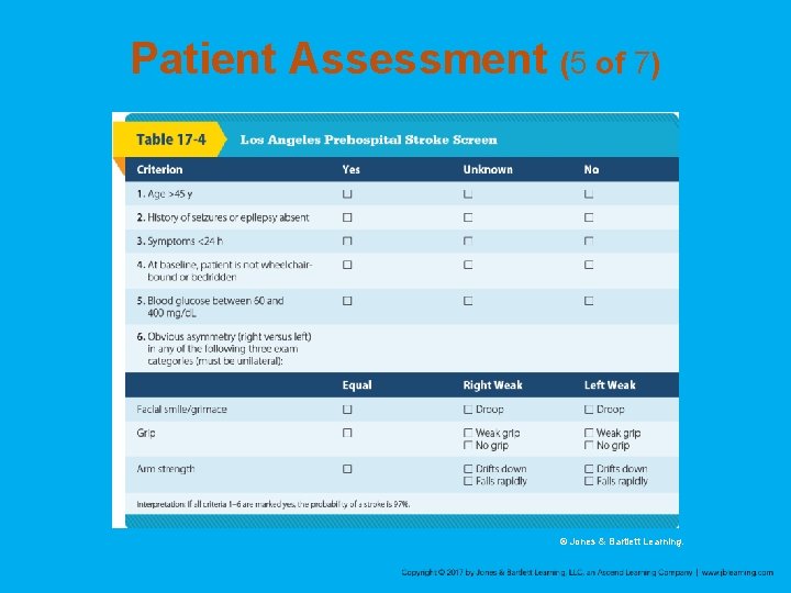 Patient Assessment (5 of 7) © Jones & Bartlett Learning. 