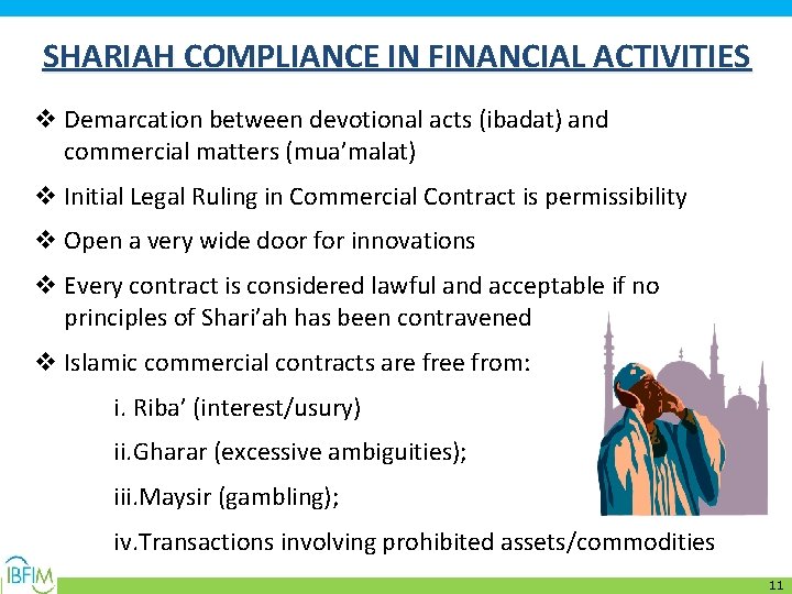 SHARIAH COMPLIANCE IN FINANCIAL ACTIVITIES v Demarcation between devotional acts (ibadat) and commercial matters
