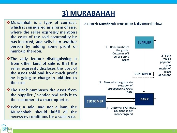 3) MURABAHAH v Murabahah is a type of contract, which is considered as a