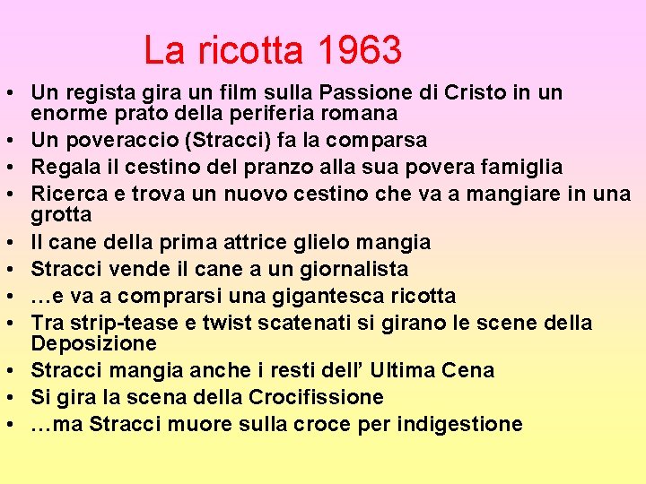 La ricotta 1963 • Un regista gira un film sulla Passione di Cristo in