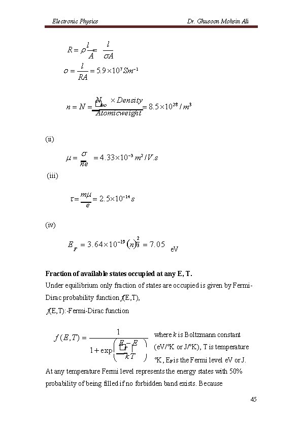 Electronic Physics Dr. Ghusoon Mohsin Ali l l R A A l 5. 9