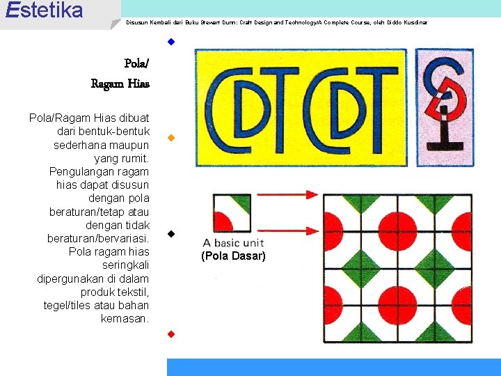 Estetika Disusun Kembali dari Buku Stewart Dunn: Craft Design and Technology/A Complete Course, oleh