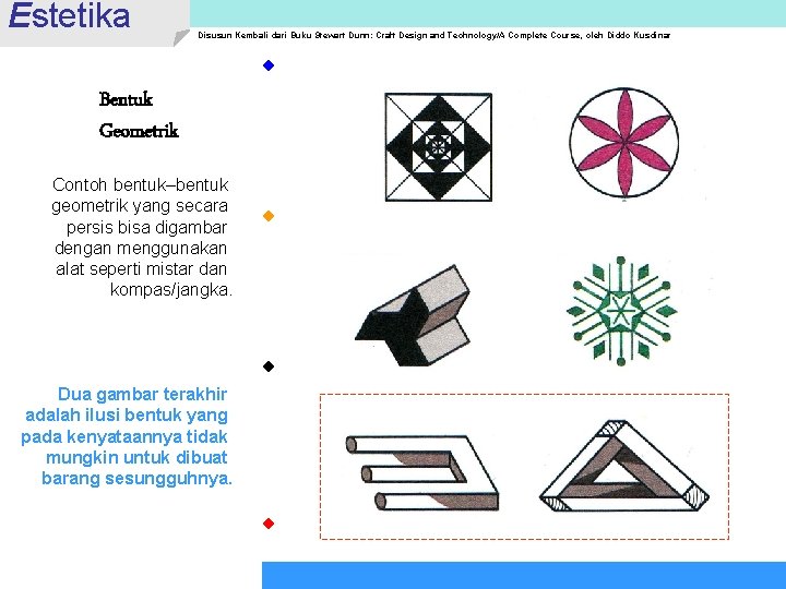 Estetika Disusun Kembali dari Buku Stewart Dunn: Craft Design and Technology/A Complete Course, oleh