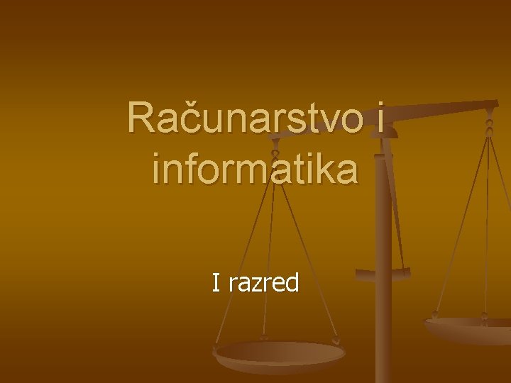 Računarstvo i informatika I razred 