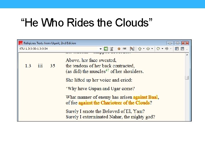 “He Who Rides the Clouds” 