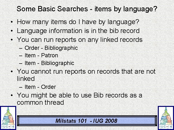 Some Basic Searches - items by language? • How many items do I have Some Basic Searches - items by language? • How many items do I have