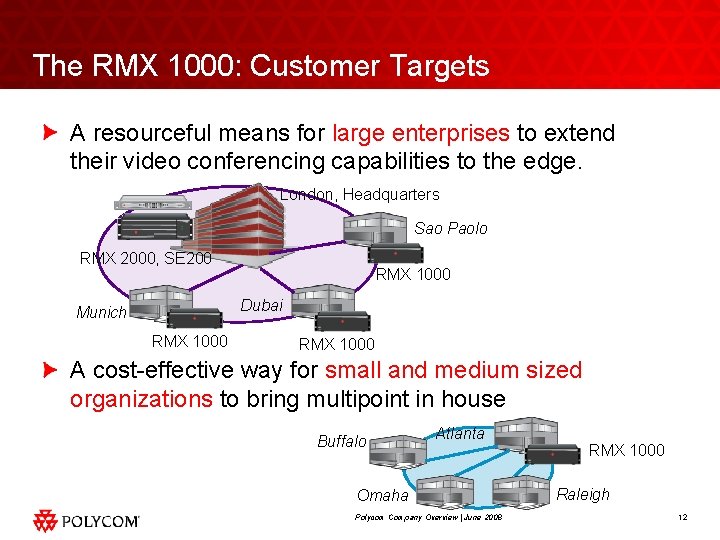 The RMX 1000: Customer Targets A resourceful means for large enterprises to extend their