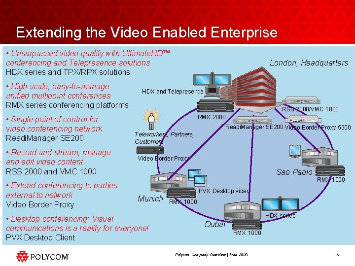 Extending the Video Enabled Enterprise • Unsurpassed video quality with Ultimate. HD™ conferencing and