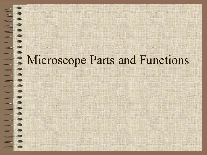 Microscope Parts and Functions 