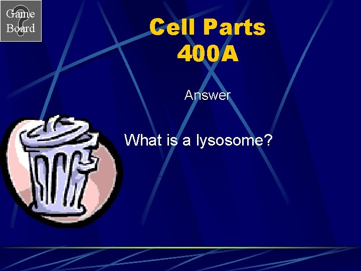 Game Board Cell Parts 400 A Answer What is a lysosome? 