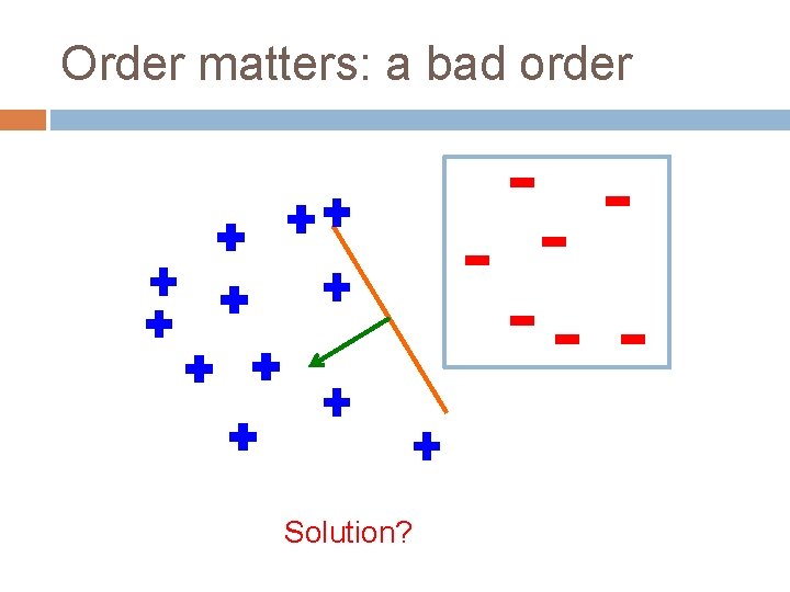 Order matters: a bad order Solution? 