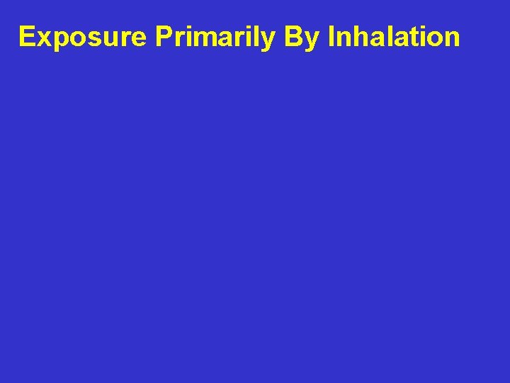 Exposure Primarily By Inhalation 