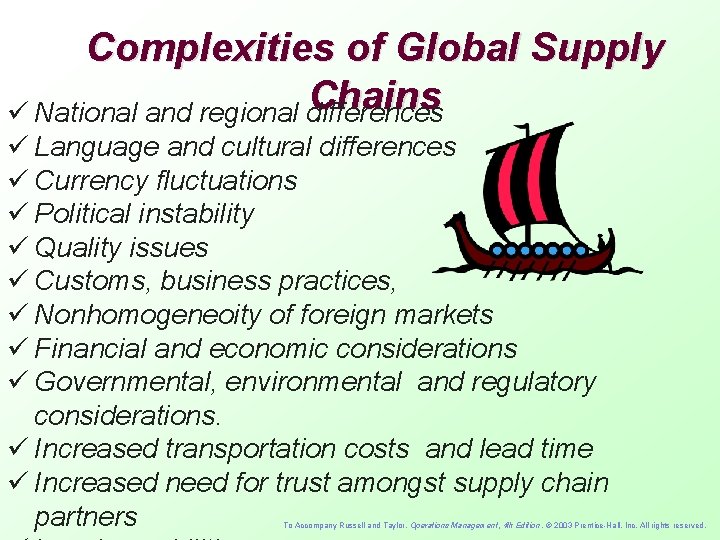 Complexities of Global Supply Chains ü National and regional differences ü Language and cultural