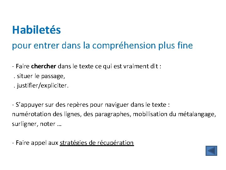 Habiletés pour entrer dans la compréhension plus fine - Faire cher dans le texte