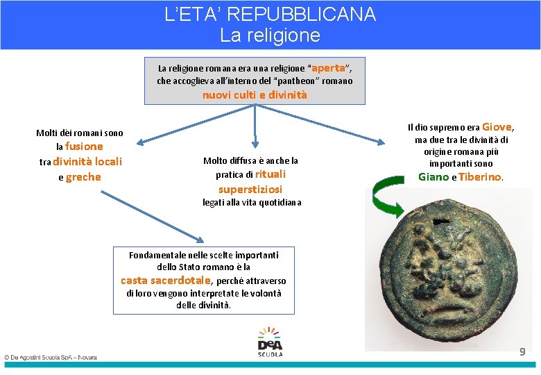 L’ETA’ REPUBBLICANA La religione romana era una religione “aperta”, che accoglieva all’interno del “pantheon”