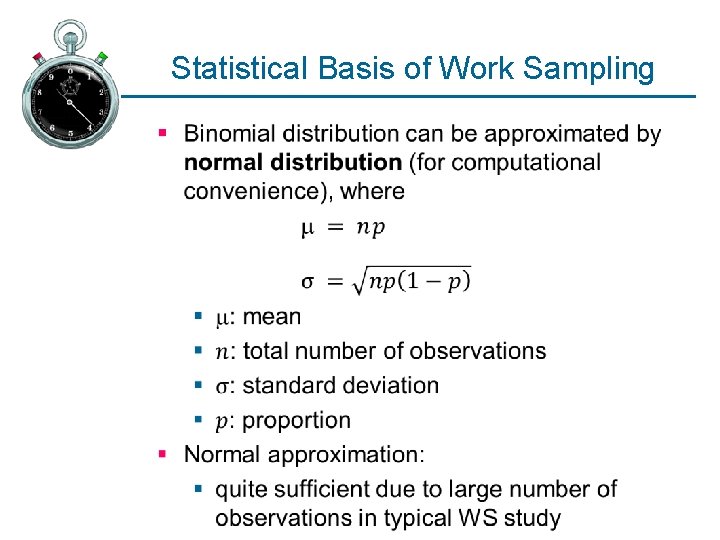 Statistical Basis of Work Sampling § 