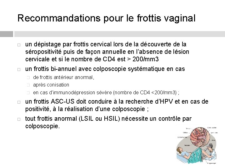 Recommandations pour le frottis vaginal un dépistage par frottis cervical lors de la découverte