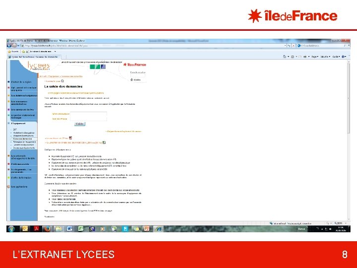 L’EXTRANET LYCEES 8 