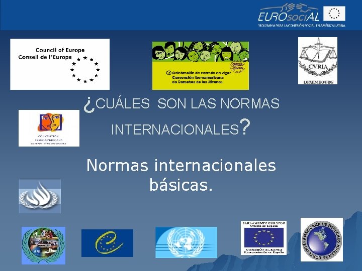 ¿CUÁLES SON LAS NORMAS INTERNACIONALES ? Normas internacionales básicas. 