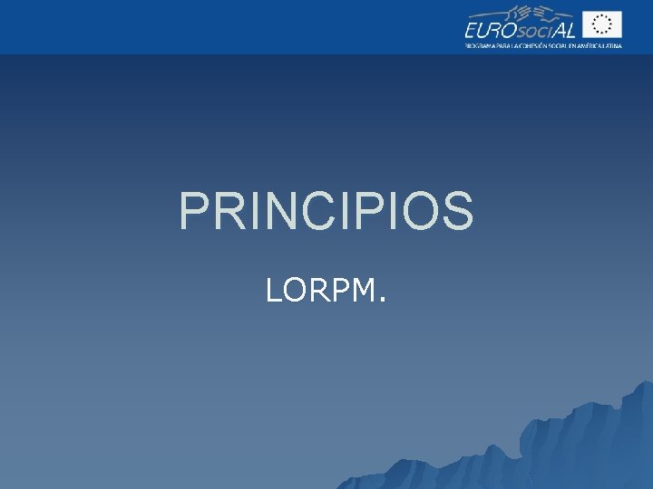 PRINCIPIOS LORPM. 