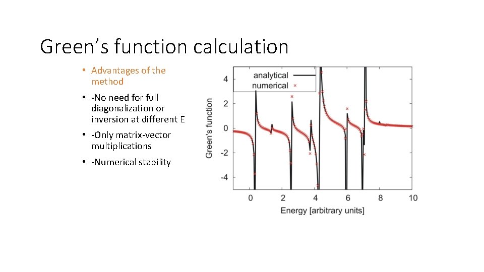 Green’s function calculation • Advantages of the method • -No need for full diagonalization