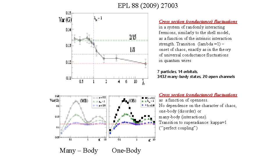 EPL 88 (2009) 27003 Cross section (conductance) fluctuations in a system of randomly interacting