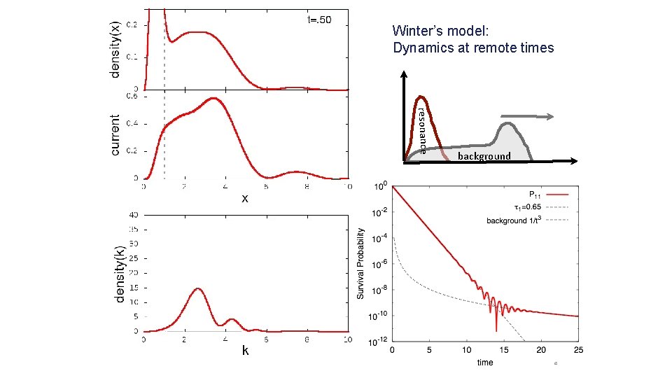 Winter’s model: Dynamics at remote times resonance background 65 