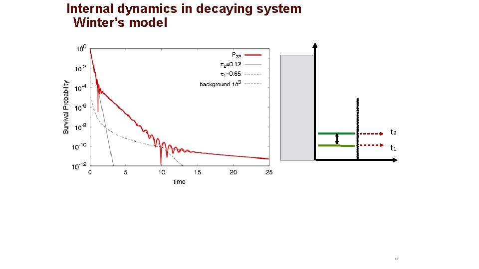 Internal dynamics in decaying system Winter’s model t 2 t 1 66 