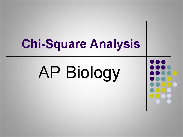 Chi-Square Analysis AP Biology 