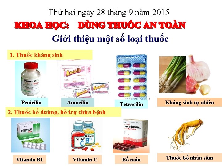 Thứ hai ngày 28 tháng 9 năm 2015 Giới thiệu một số loại thuốc Thứ hai ngày 28 tháng 9 năm 2015 Giới thiệu một số loại thuốc