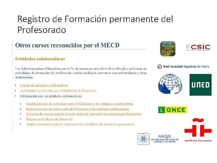 Registro de Formación permanente del Profesorado 