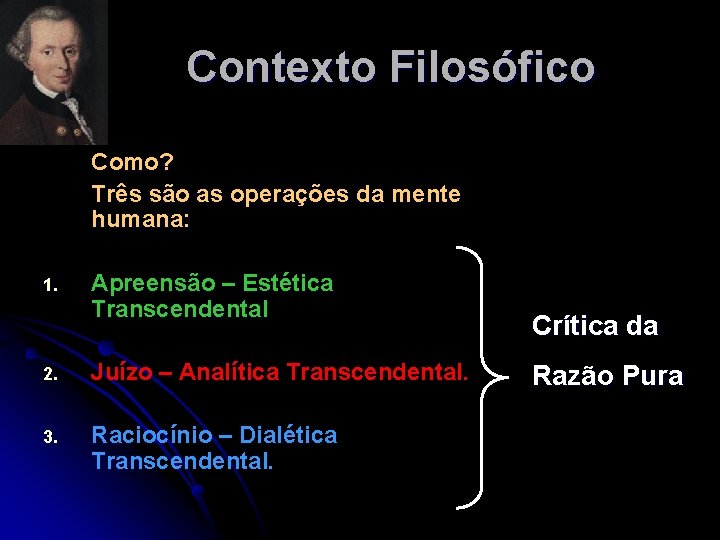 Contexto Filosófico Como? Três são as operações da mente humana: 1. Apreensão – Estética Contexto Filosófico Como? Três são as operações da mente humana: 1. Apreensão – Estética