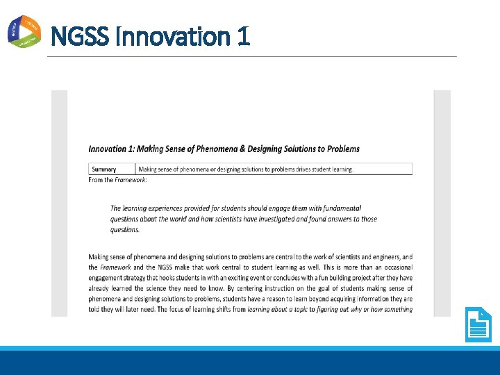 NGSS Innovation 1 