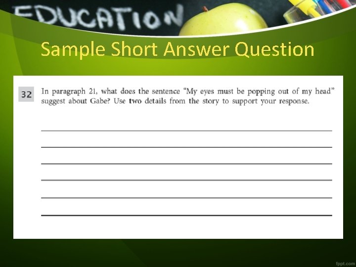 Sample Short Answer Question 