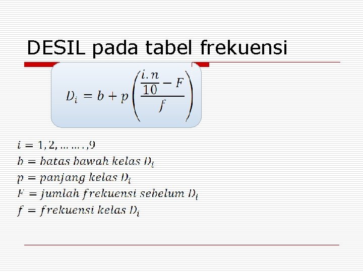 DESIL pada tabel frekuensi 