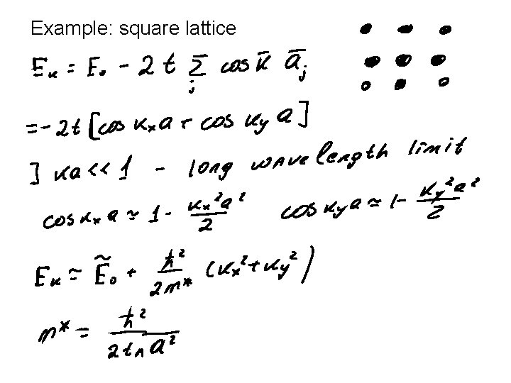 Example: square lattice 