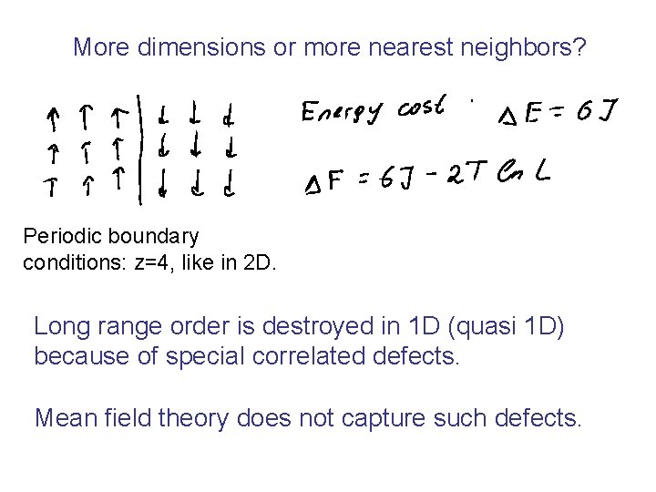 More dimensions or more nearest neighbors? Periodic boundary conditions: z=4, like in 2 D.