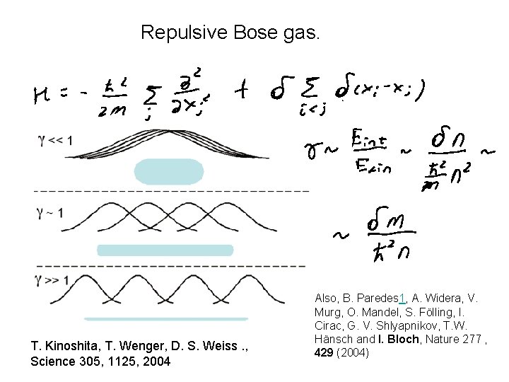 Repulsive Bose gas. T. Kinoshita, T. Wenger, D. S. Weiss. , Science 305, 1125,