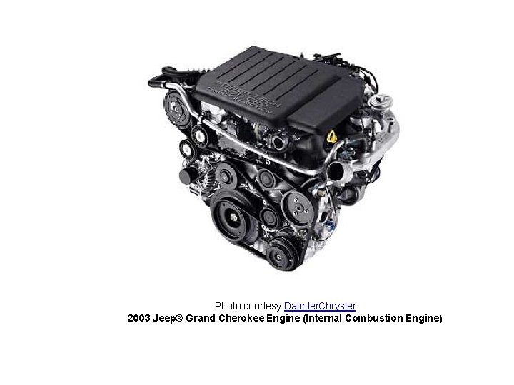 Photo courtesy Daimler. Chrysler 2003 Jeep® Grand Cherokee Engine (Internal Combustion Engine) 