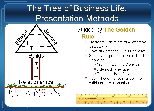 The Tree of Business Life: Presentation Methods rv Et hic a l Se T The Tree of Business Life: Presentation Methods rv Et hic a l Se T