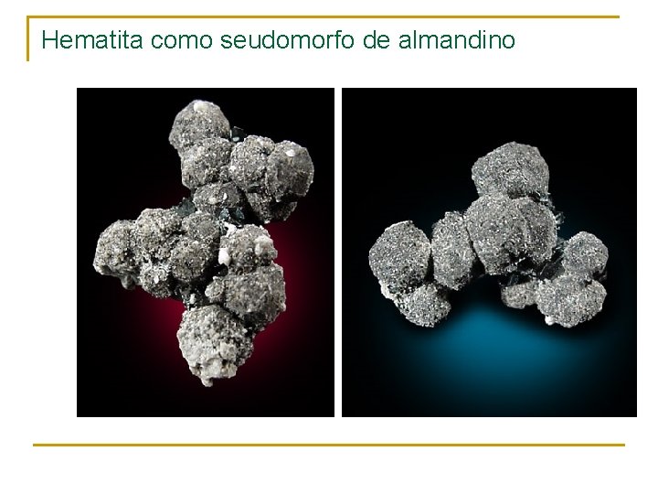 Hematita como seudomorfo de almandino 
